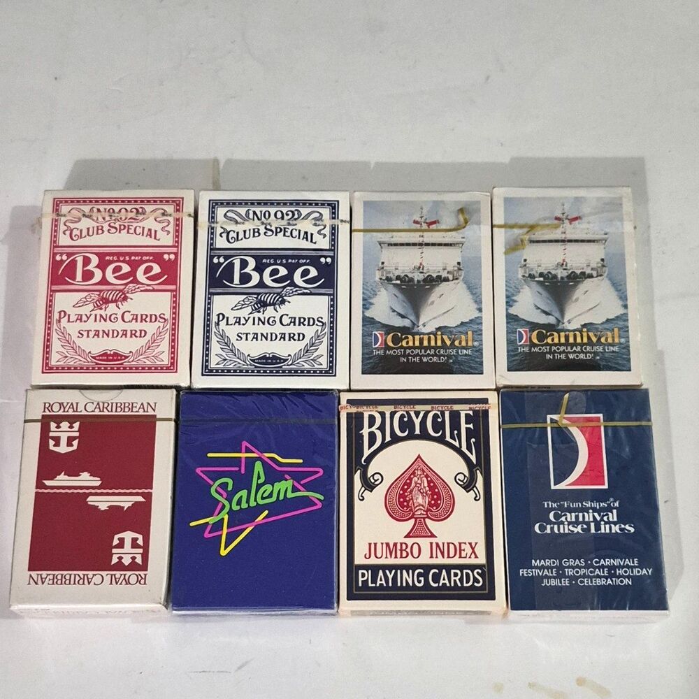 Collection Of Eight Vintage & Casino-Themed Playing Card Decks Sealed